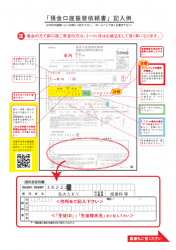 「預金口座振込依頼書」記入例 ページ1